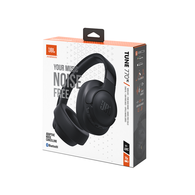 JBL Tune 777NC - Black-Z - Adaptive Noise Cancelling Wireless Over-Ear Headphones - Detailshot 10 image number null